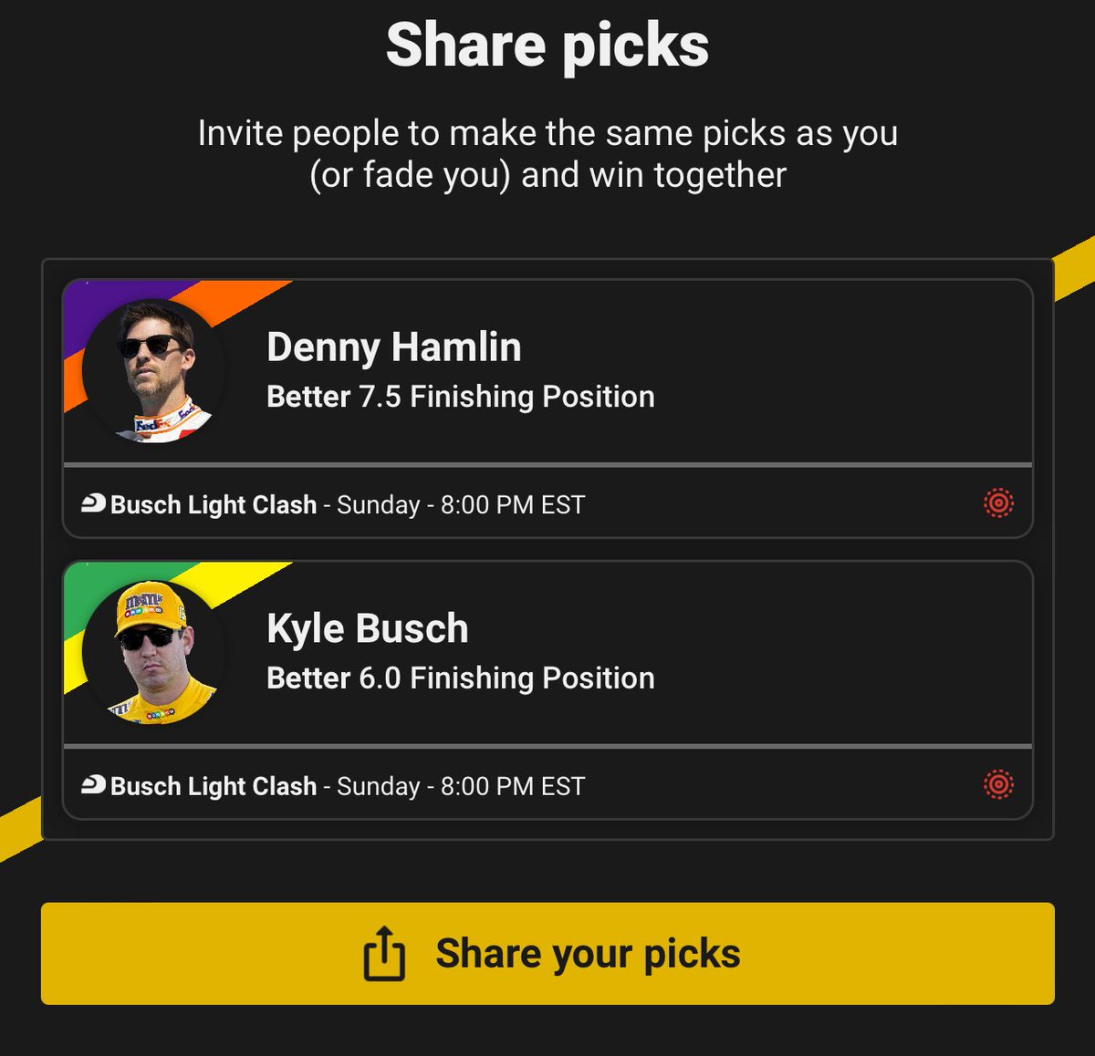 The #BuschLightClash at the LA Coliseum has been moved to tonight! This is my play, play lightly as it’s the first race of the season but I am riding with this two man 🫡🏴‍☠️

#NascarBetting #Nascar #FreeNascar #Underdog #BlackbeardBets