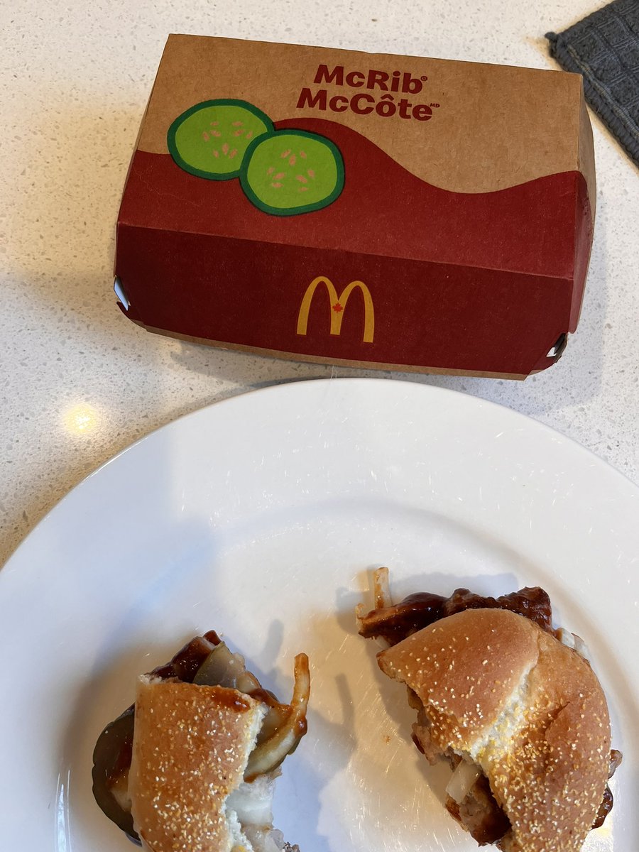 drewkroeker's tweet photo. #McRib well, it’s pretty bad, but it’s edible. So much pungent sauce. Record-breaking amounts of sauce. The pickles were OK. I guess I only got it because of all of the massive advertising. I don’t need another one. Ever.  (Kids thought it was gross, wife wouldn’t take a bite) https://t.co/lmtWbGYYOJ