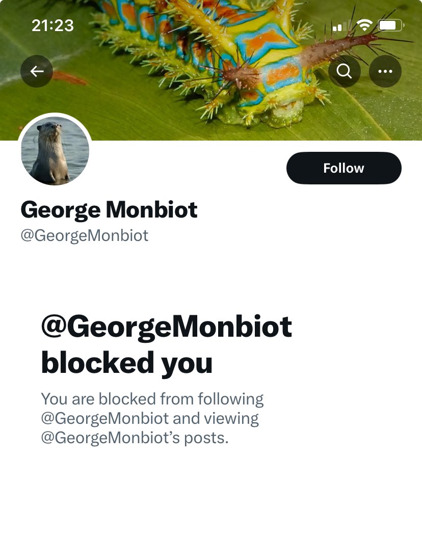 My 1st comment on George Monbiots X acc & I’m blocked. He insults all farmers by putting them in the same sentence as Hitler & Mussolini. What has he to hide? He should thank farmers for the 3 meals a day he eats. Monbiot STOP destroying our farming industry. #BackBritishFarmers