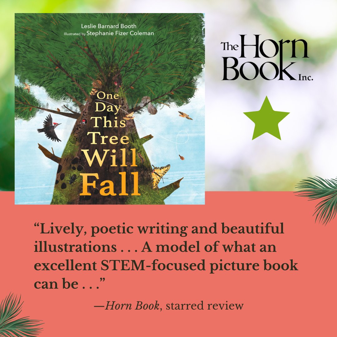 Wow!! Another starred review for ONE DAY THIS TREE WILL FALL, written by me, illus. by Stephanie Fizer Coleman, coming your way on March 26th! Thank you @HornBook! 

All March/April #HBstars: hbook.com/story/blogs/ma…

Available for preorder: simonandschuster.com/books/One-Day-…

#treelife🌳