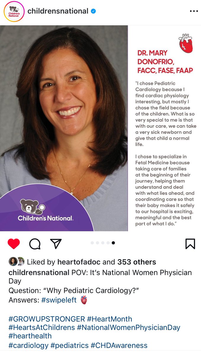 On this National Women Physician Day, I want my colleagues to know I see you and you are greatly appreciated.❤️ @ChildrensNatl #SheRoes #HeartDocs #OutpatientSurgeonEPFetal #CHD #HeartMonth