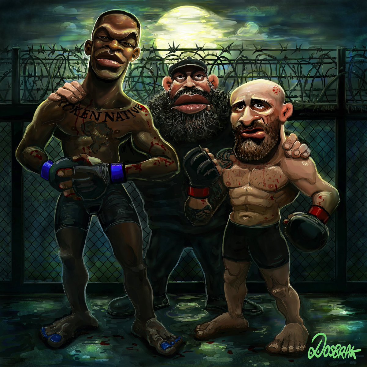 [INSERT TITLE(s)🏆 HERE]. 19 Title Fights combined for Izzy and Volk from what I can count 👀 🔥 👑 🌙 • dosbrak.com • #israeladesanya #stylebender #ufc298 #ufc300 #volkanovski #dosbrak #art #ufc @stylebender @alexvolkanovski