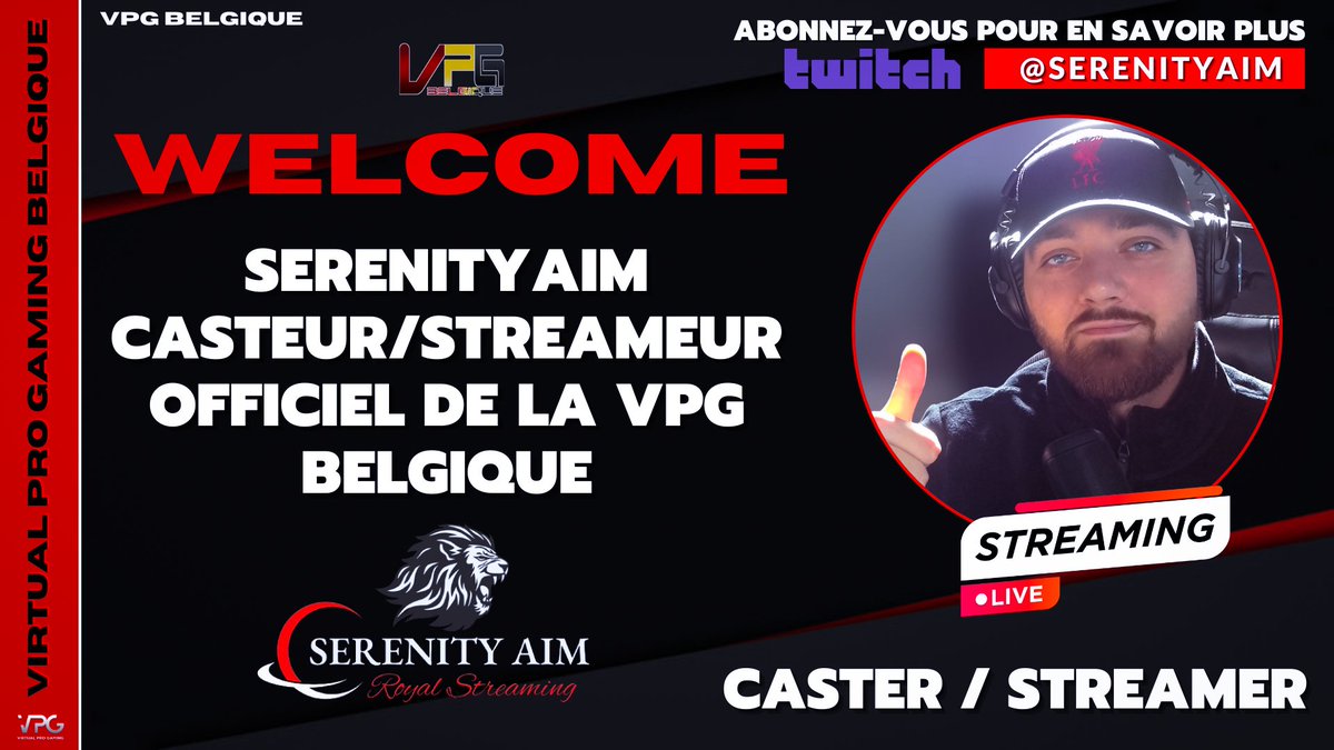 Bonsoir à tous, 

Le STAFF VPG   a le plaisir de vous présenter son nouveau caster pour la saison 2 EAFC 24 

<a href="/Serenity_Aim/">Serenity_Aim</a>  sera votre animateur lors de nos émissions quotidiennes. <a href="/everyone/">Everyone</a> 

twitch.tv/serenityaim