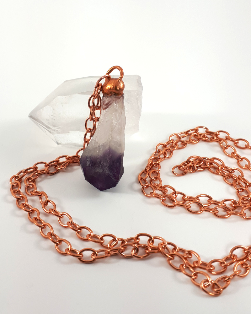 solahnightstar's tweet photo. Brazillian amethyst &amp; copper necklace.⁠
⁠
***note*** the chain on this peace has been antiqued for a slightly deeper color since this pic was taken 🙂⁠
⁠
Each piece I create is one of a kind. Is she speaking to you?⁠ 💜 https://t.co/9Dcmjn4skq