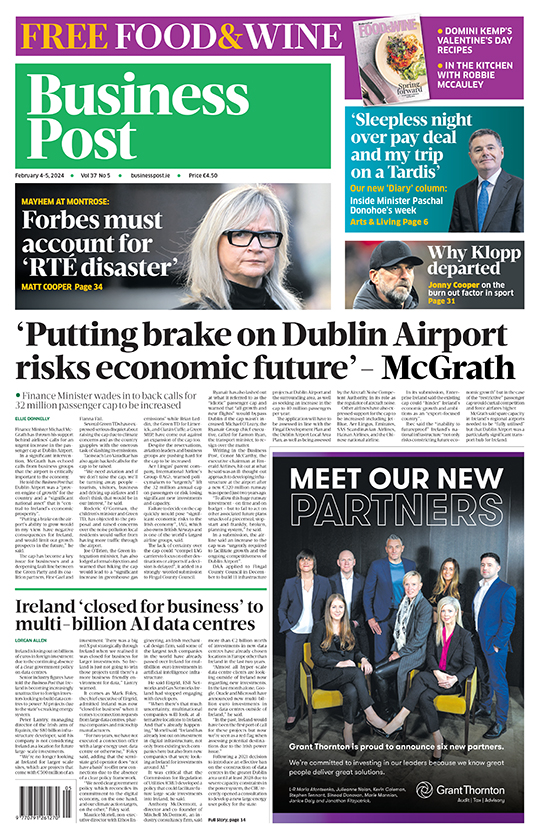 Tomorrow's front page. Pick up a copy or subscribe at businesspost.ie: 🗞️ ‘Putting a brake on Dublin Airport risks economic future’ 🗞️ Matt Cooper: why Dee Forbes still has questions to answer 🗞️ Ireland missing out on billions in AI data centre investment