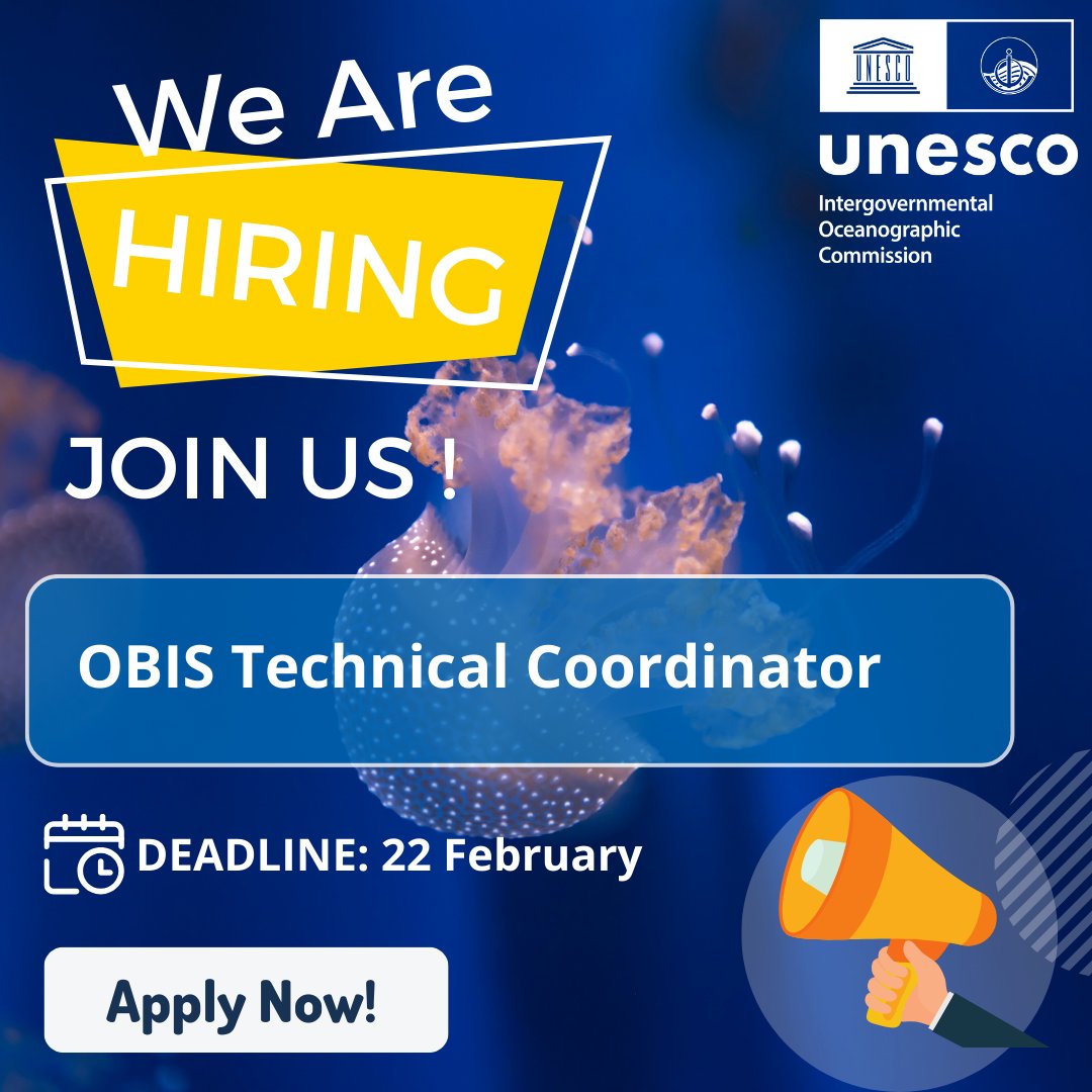 📣 Hiring: OBIS Technical Coordinator! Seeking a skilled professional for the technical/scientific coordination and upkeep of our OBIS data system. 🔗 Apply here: ow.ly/txkg50Qvrwh Deadline: Feb 22, 2024