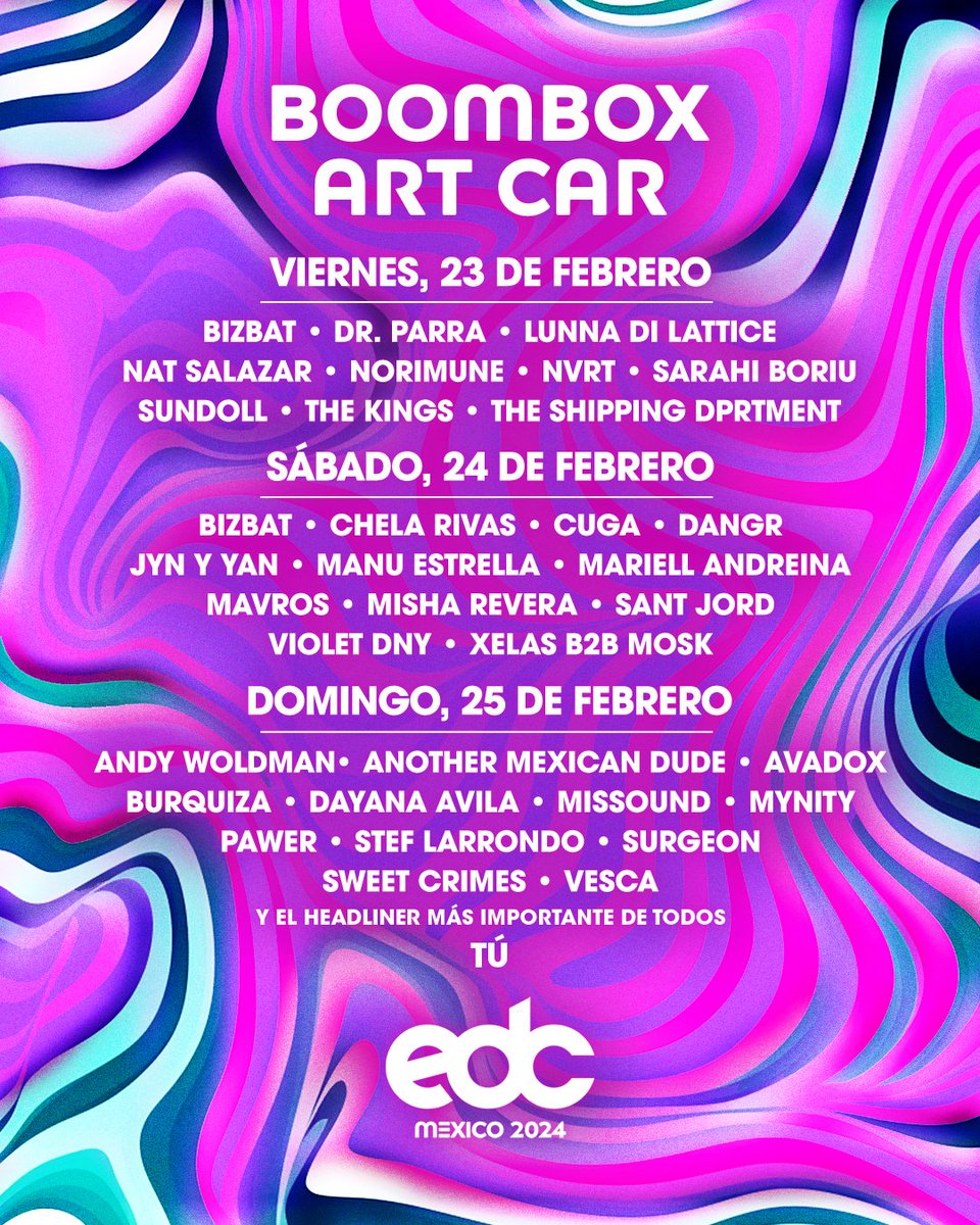 Pasar por el #boomboxARTCAR siempre es garantía, ¡a bailarle headliners! 🌸✨💗

🎟️ en bit.ly/EDC24_OF

#EDCMéxico