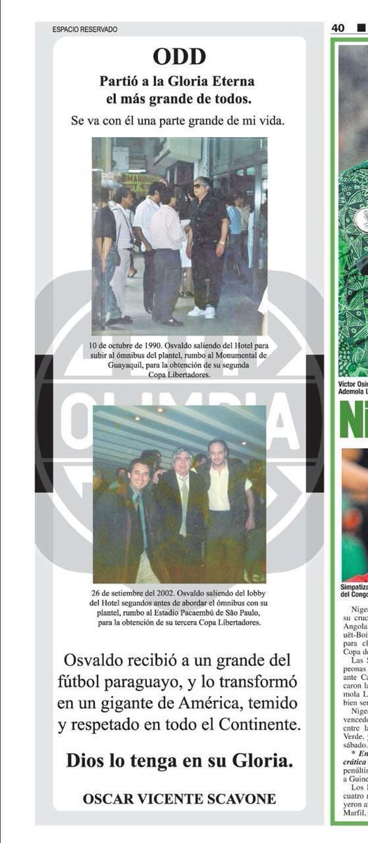 No se diga más. Si hay alguien que lo ha dado todo siempre por el <a href="/elClubOlimpia/">Club Olimpia</a> ese es OVS. Su palabra es documento. #QEPD ODD.