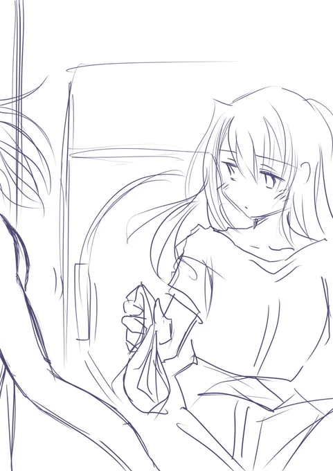 お題来ないので描いてたけど洗濯終わっちゃったのでここまで… 「おいおい霞 脱いだパンツは私に渡すんじゃなく洗濯籠にな」 この後洗濯セットして一緒にお風呂する小桜さん… ママ…