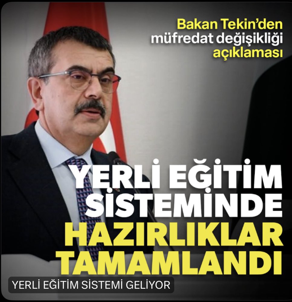 💢 Milli Eğitim Bakanı Yusuf Tekin ;

''Yerli Eğitim Sistemi için Gerekli çalışmalarımızı tamamladık, yakın zamanda kamuoyuyla paylaşacağız.''

Yorum : Demek ki Bunca Yıl
"Yerli Olmayan" Eğitim Sistemimiz Varmış Bir Nevi Bunun da itirafı Olmuş

1947 'den Beri Fullbright Eğitim