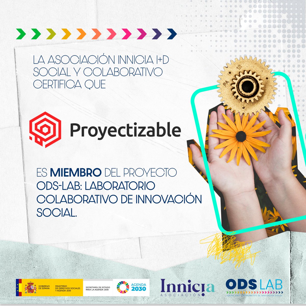 proyectizable's tweet photo. 🌍🌐 ¡Nos incorporamos al ODS-Lab!
👉En los próximos años participaremos en esta iniciativa de @innicia_ financiada por el @MSocialGob destinada a buscar soluciones innovadora para lograr los objetivos de la Agenda 2030.
🗞️ https://t.co/slPwFyDLFl
#ods #odslab #agenda2030 https://t.co/IRfutYkSpl