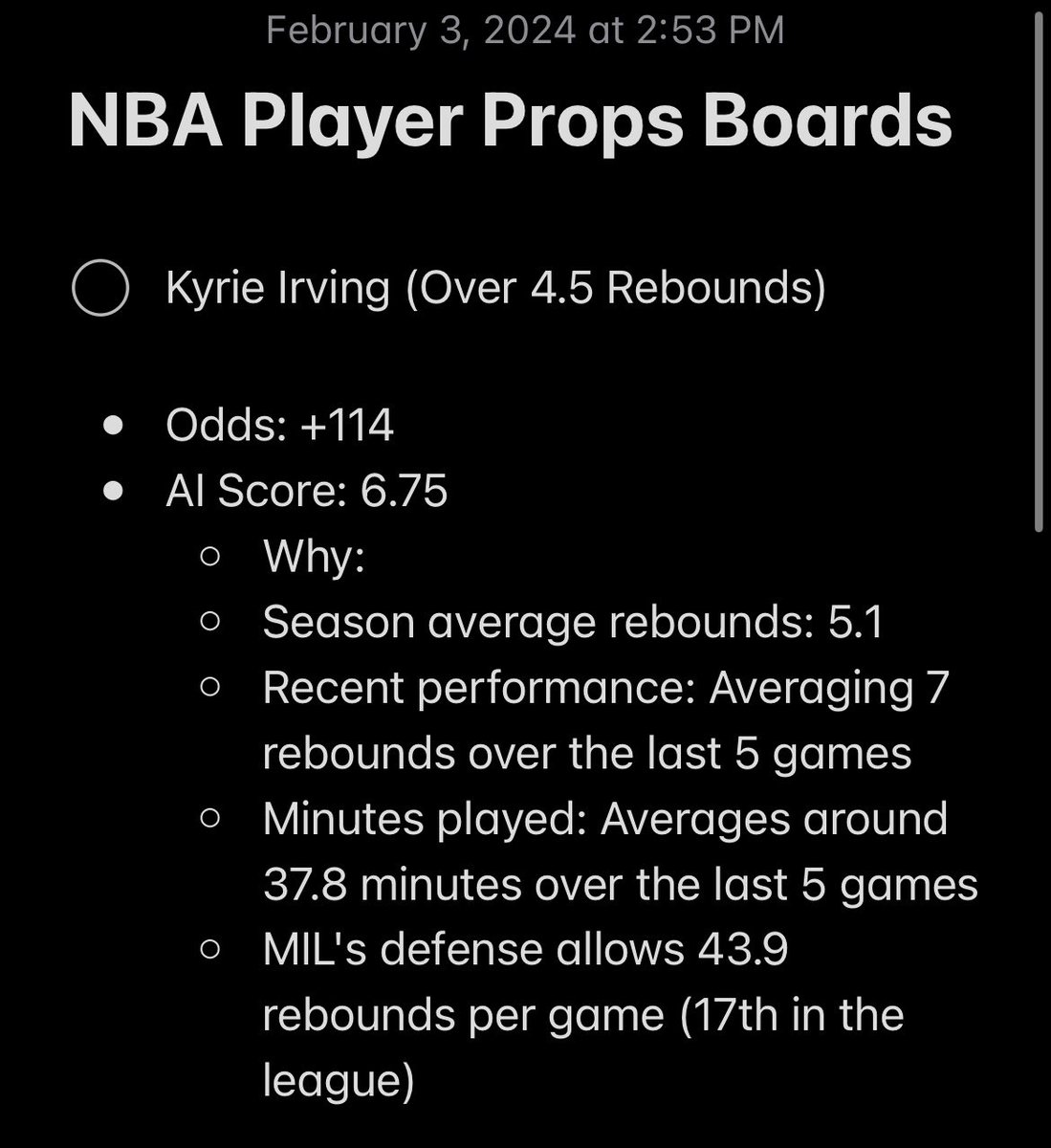 CourtsideAI's tweet photo. My algorithm AI edge best bets for NBA rebounds🏀 https://t.co/VtGMWPPjgS