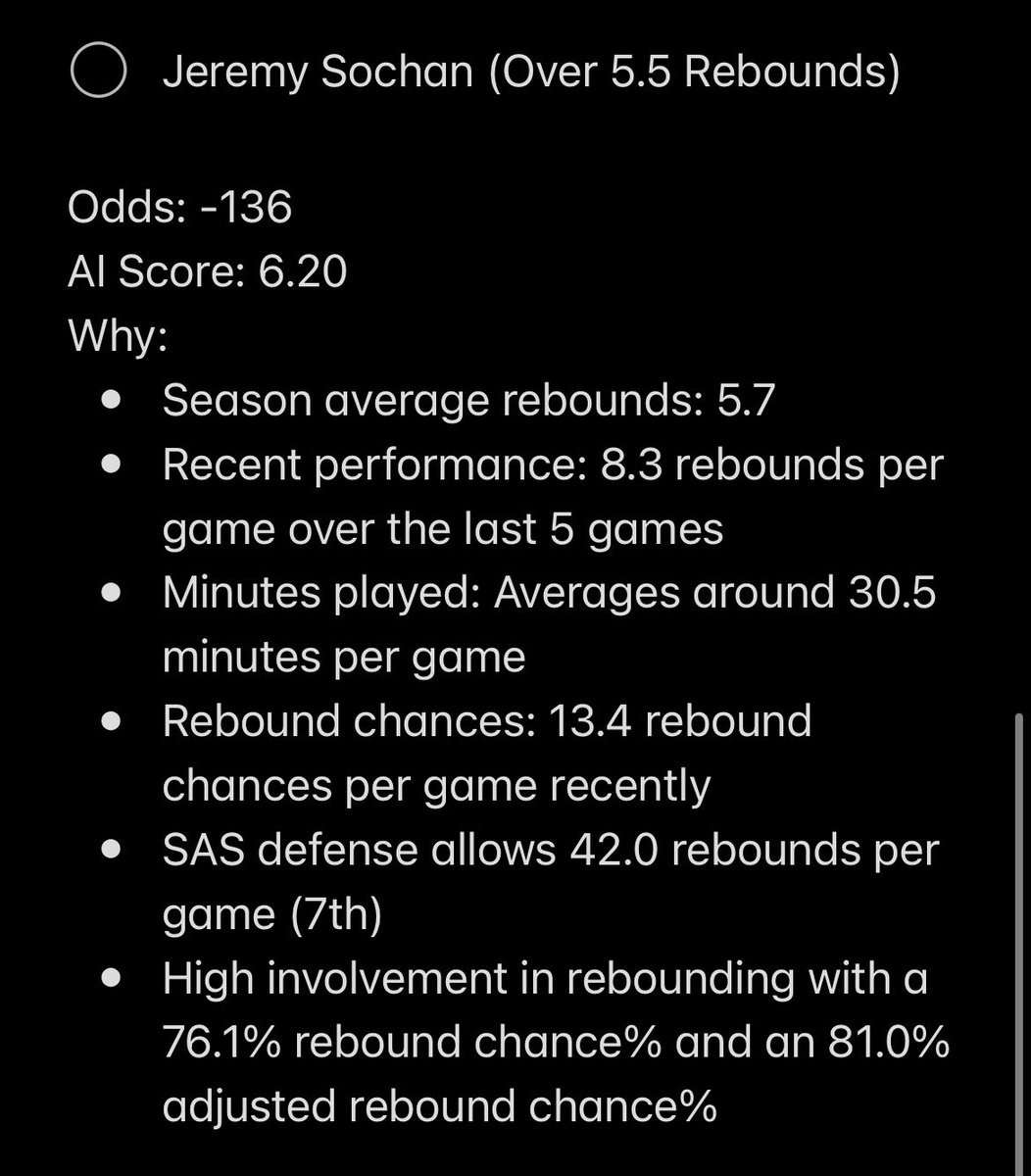 CourtsideAI's tweet photo. My algorithm AI edge best bets for NBA rebounds🏀 https://t.co/VtGMWPPjgS