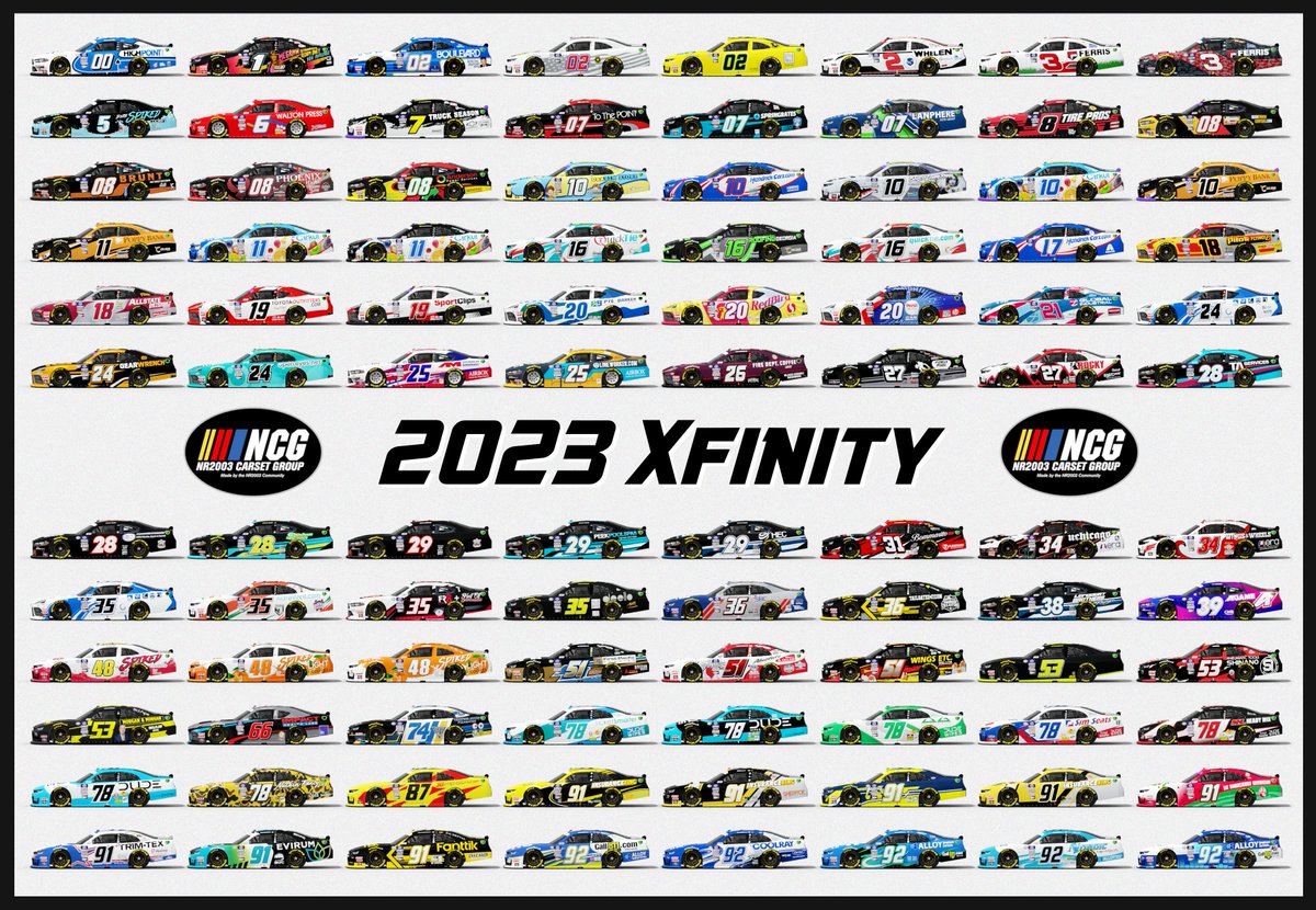 _DavidLivez's tweet photo. Here's every Xfinity car I painted for the 2023 season. Can't wait for more in 2024! https://t.co/3kQUwUdQKC