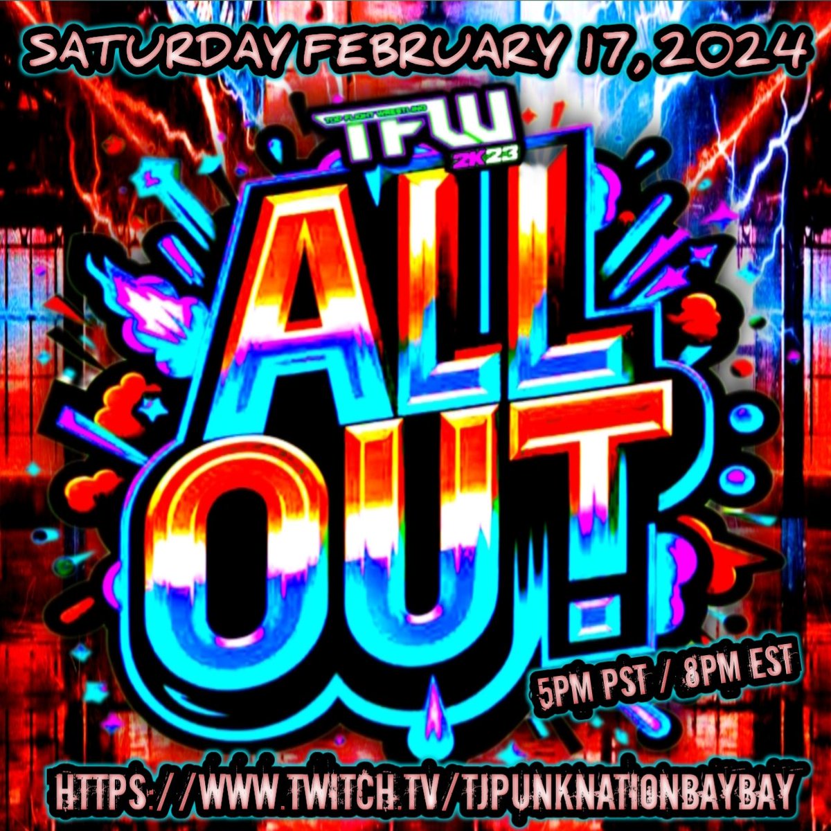 2 WEEKS FROM TODAY, TFW goes ALL OUT!!! It's the last PLE on the Road 2 Punkmania! Tune in 2/17 @ 5pm PST to see TFWs biggest stars in action! #TFDUB #WWE2K23 #CAW #fyp #twitch #wrestling
