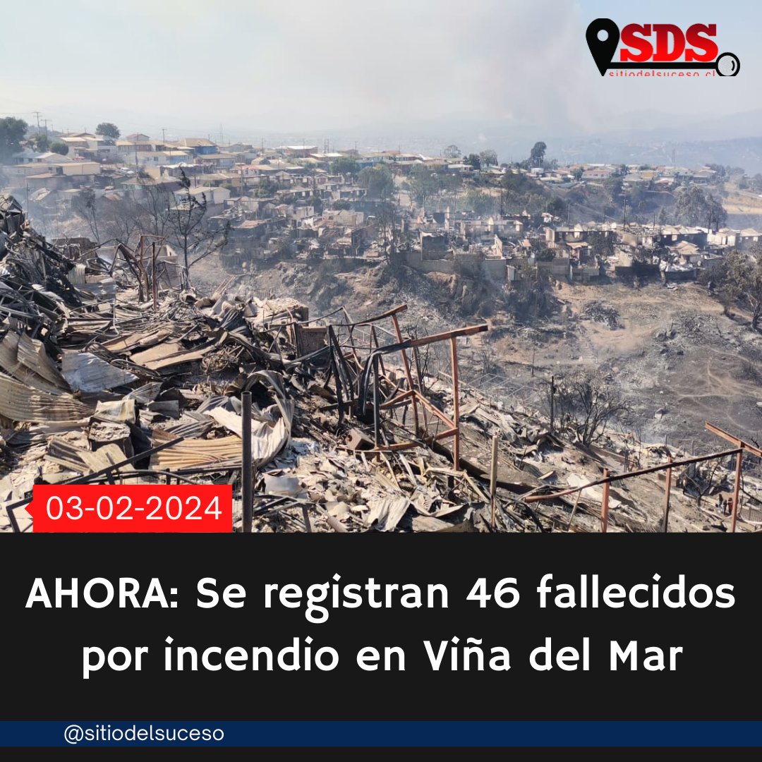 sitiodelsuceso's tweet photo. AHORA: Presidente Gabriel Boric confirma 46 fallecidos a causa de los incendios forestales en Viña del Mar https://t.co/mtDZLLCkDc