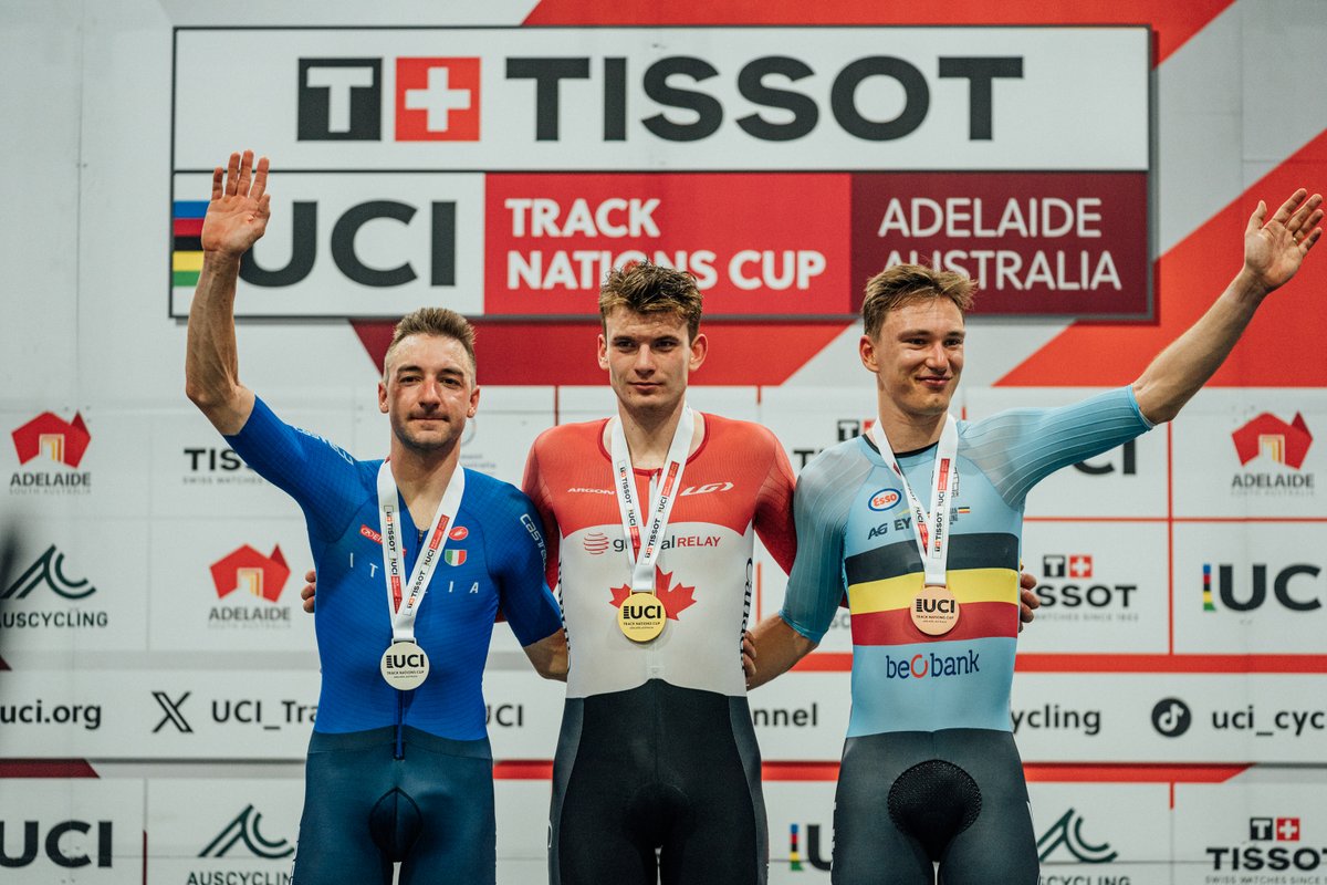 Belgian Cycling Team (@belcyclingteam) on Twitter photo A first medal for our <a href="/BELCyclingTeam/">Belgian Cycling Team</a> on day 2 of the <a href="/UCI_Track/">UCI Track Cycling</a> Nations' Cup in Adelaide 🇦🇺 as a strong Lindsay De Vylder grabbed bronze in the Men's Omnium 👏
📷 UCI
#TissotNationsCup A first medal for our <a href="/BELCyclingTeam/">Belgian Cycling Team</a> on day 2 of the <a href="/UCI_Track/">UCI Track Cycling</a> Nations' Cup in Adelaide 🇦🇺 as a strong Lindsay De Vylder grabbed bronze in the Men's Omnium 👏
📷 UCI
#TissotNationsCup
