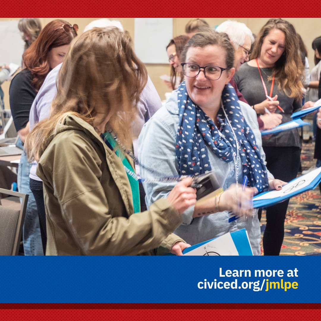CivicEducation's tweet photo. How do you improve learning outcomes in civics among high-need students? π€ With great teachers! These educators are taking part in the #JMLPE Coordinator and Civics Mentor Workshop, taking place π right now π« in LA. οΏ½οΏ½οΏ½https://t.co/JBQFz922gJ #civiced https://t.co/hRYAWfMOn4