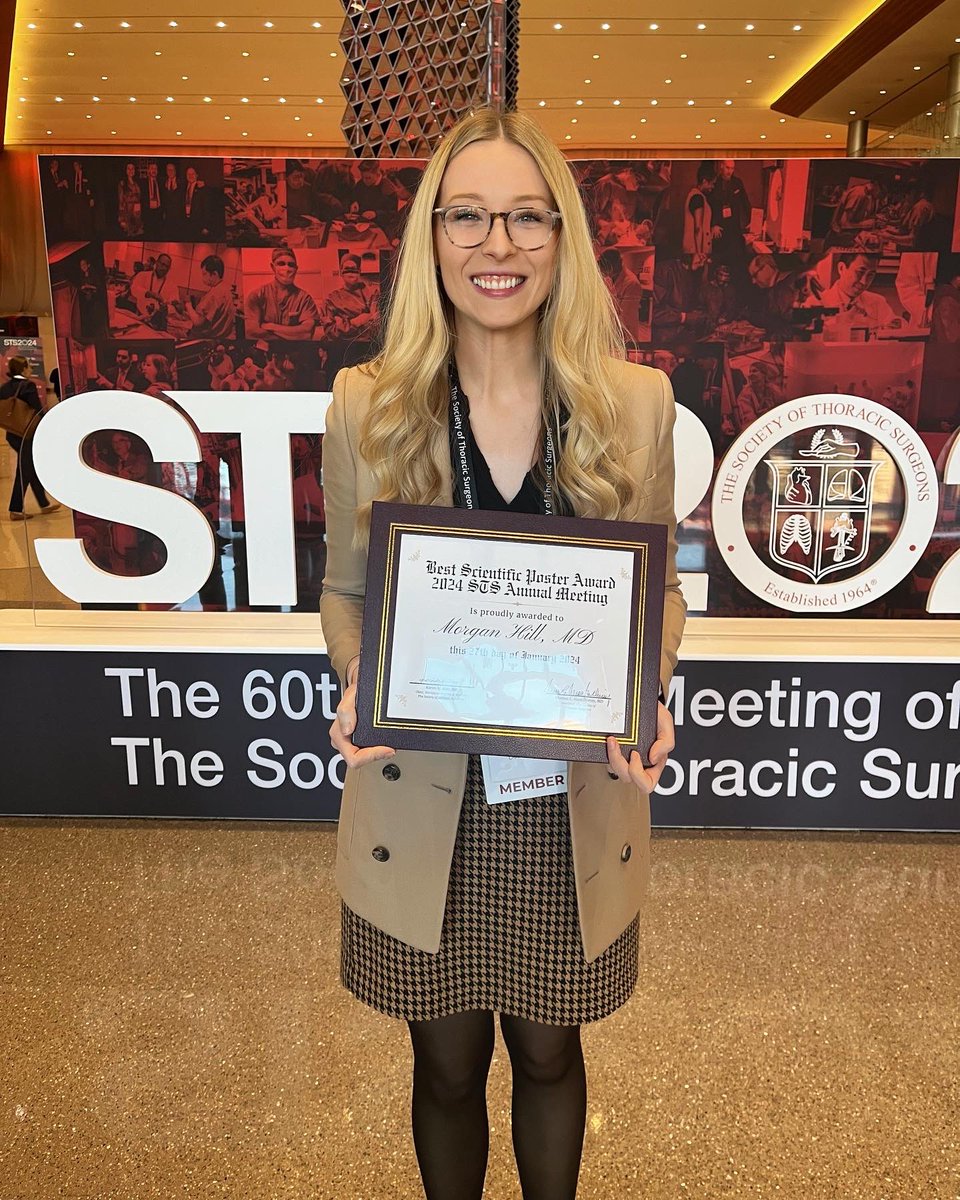 MUSC CT Surgery Residency (@ct_musc) on Twitter photo We had a blast presenting, learning, and networking at #STS2024 last weekend! Also, congrats to intern <a href="/MorganHillMD/">Morgan Hill</a> for bringing home the best scientific poster award! ๐ช๐ป๐ค We had a blast presenting, learning, and networking at #STS2024 last weekend! Also, congrats to intern <a href="/MorganHillMD/">Morgan Hill</a> for bringing home the best scientific poster award! ๐ช๐ป๐ค