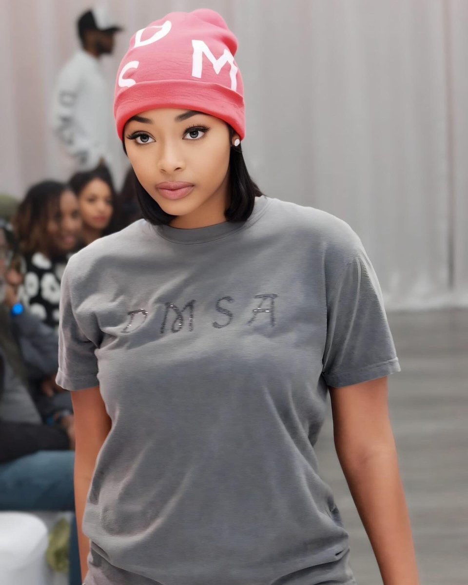 dmsashop's tweet photo. Model is wearing the acid wash DMSA tee paired with the red DMSA brand beanie • all items available now https://t.co/FA3S6mnS25