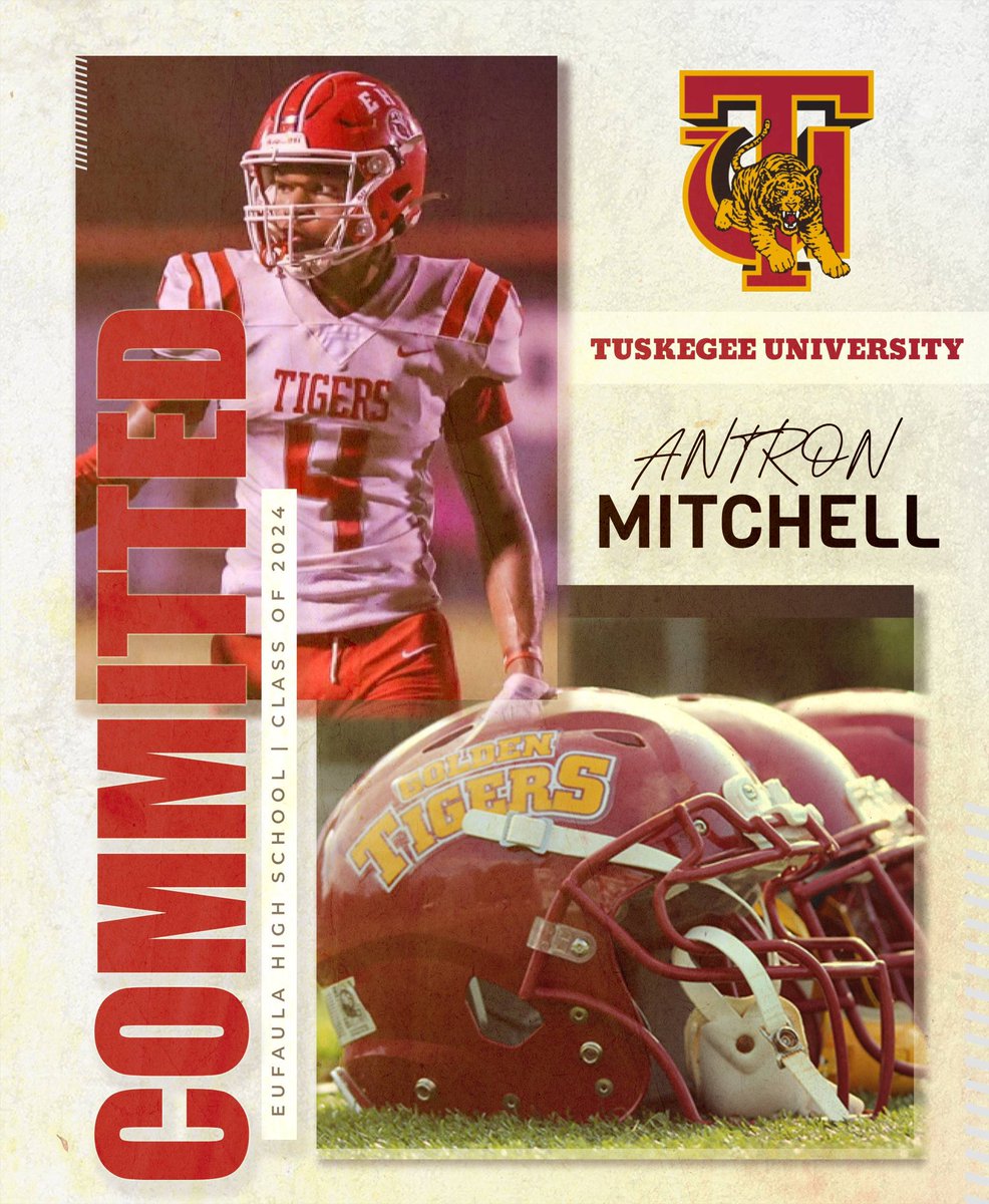 Eufaula Football (@eufaulafootball) on Twitter photo Congratulations to Antron Mitchell on committing to Tuskegee University! We are so proud of you! <a href="/Antron_12/">Antron Mitchell</a> <a href="/SkegeeFootball/">Tuskegee Football</a>
#OneTeamOneTownOneTradition
#TigerNation
📸 <a href="/JeffLeePhotogr1/">Jeff Lee Photography</a> Congratulations to Antron Mitchell on committing to Tuskegee University! We are so proud of you! <a href="/Antron_12/">Antron Mitchell</a> <a href="/SkegeeFootball/">Tuskegee Football</a>
#OneTeamOneTownOneTradition
#TigerNation
📸 <a href="/JeffLeePhotogr1/">Jeff Lee Photography</a>