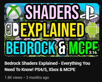 I'd love to do more bedrock shader or ray tracing content but recent attempts don't seem to do as well, I don't know if I should give up or what other shader videos to create