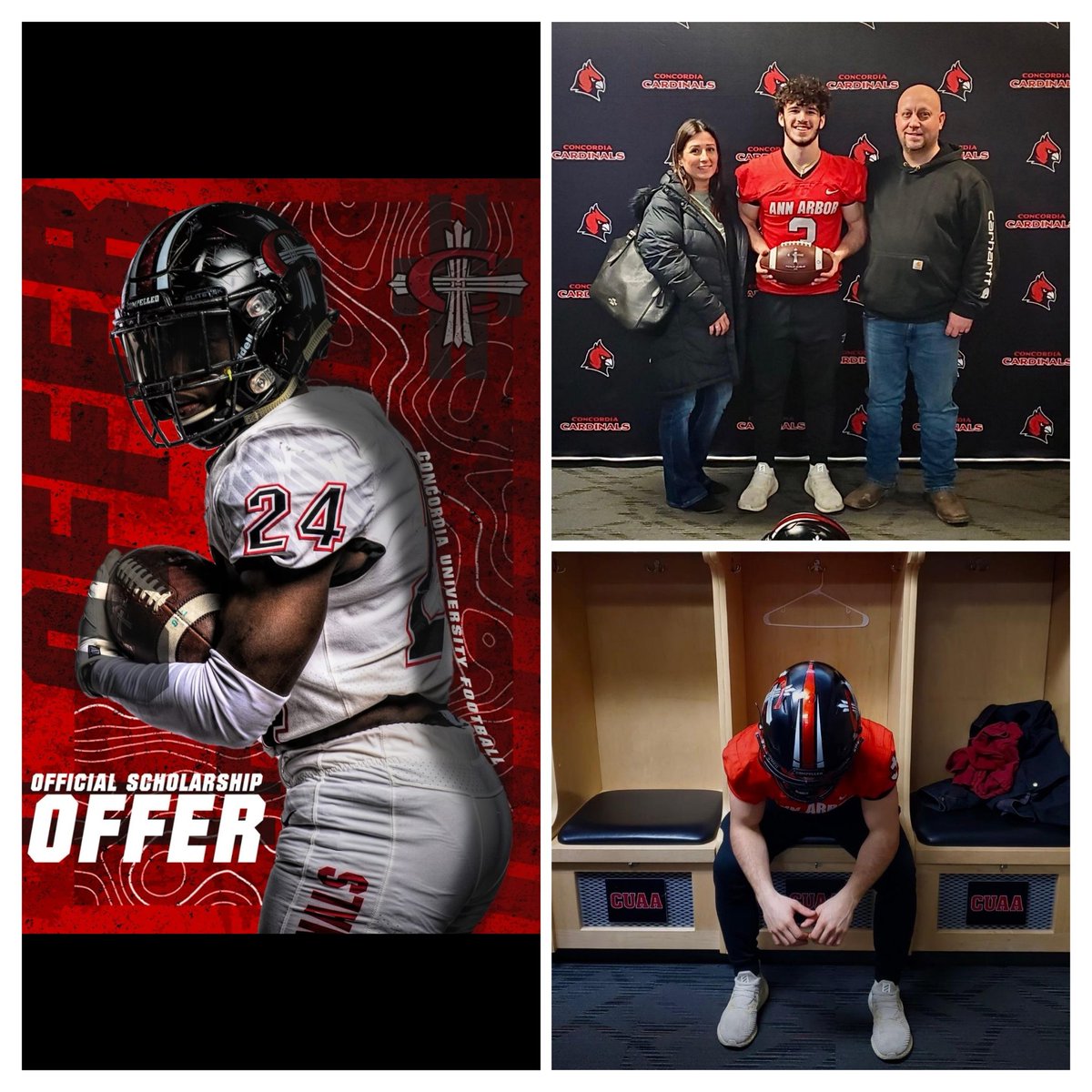 CarterSaccucci's tweet photo. Blessed to have received my second college football offer from the University of Concordia! A huge thank you to Coach Ben @LAH_VONNN, and Coach Schumacher @CoachSchu44 for having me out! https://t.co/JhiSlvdZeD