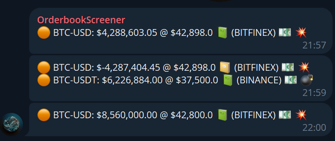 FortuneExplores's tweet photo. Orderbook data:

-> Showcase big limit orders. 
-> https://t.co/eLusBVO2Xp https://t.co/Ej97ayjz1h