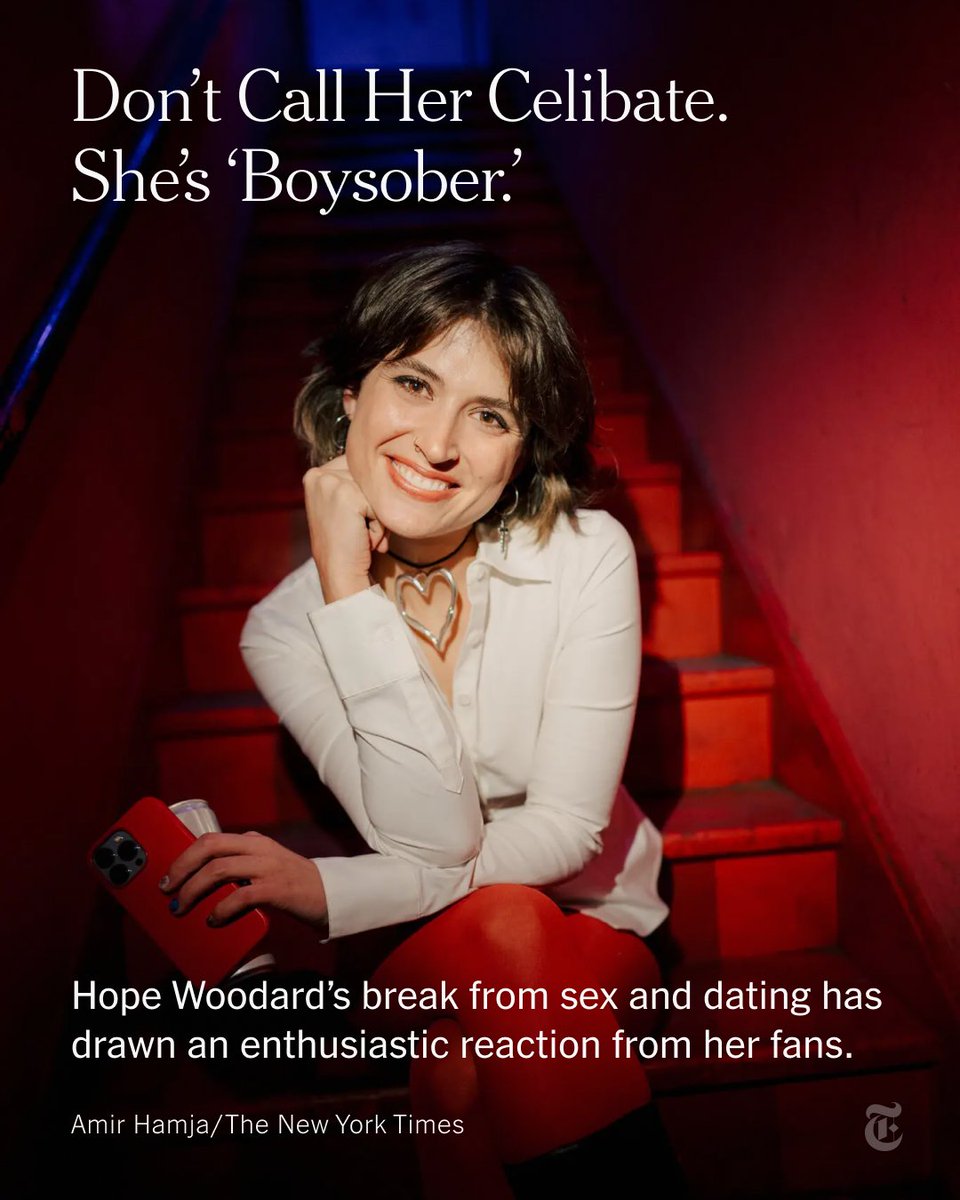 “I hate the word celibacy,” the comedian and storyteller Hope Woodard told the audience on Tuesday at her show “Boysober,” in which she details her yearlong break from sex and dating. One fan called it “this year’s hottest mental health craze.” nyti.ms/3OwaxSy