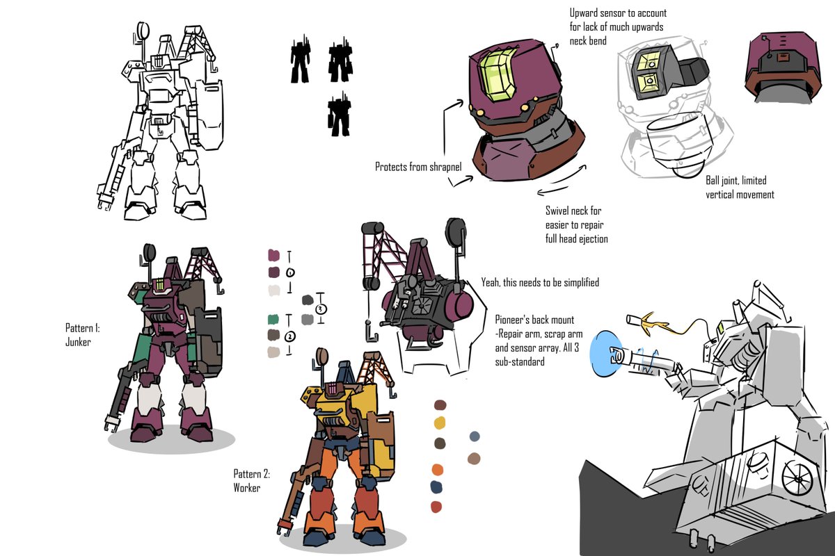 tidehunter115's tweet photo. Gonna be reposting stuff from this project since it didn't get that many eyes on it when my acc was much smaller early last year

Was me figuring out a style for my OC mechs, drawing inspiration from Front Mission / Armored Core amongst other things https://t.co/aXFq5URUmq