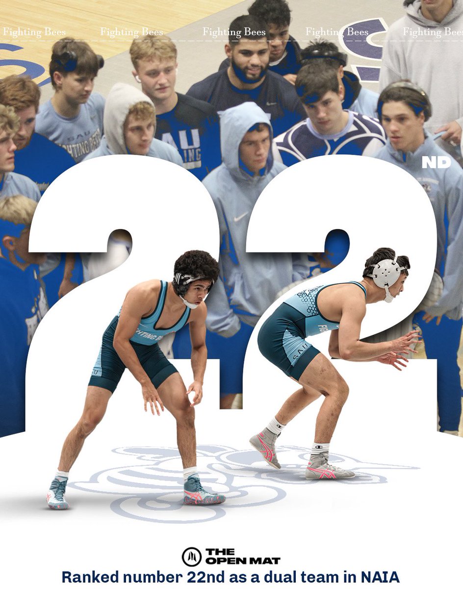 Ranking update!!! Your SAU Fighting Bees Wrestling team is ranked 22nd in the country in the latest dual meet rankings. #gobees