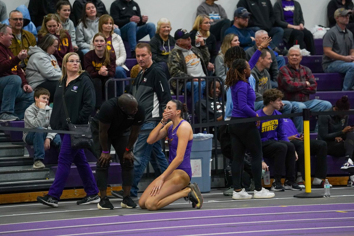 MinnStTrackCC's tweet photo. FLORE ON FIRE!🔥 Breaking an MSU record, a meet record, &amp; creating a new PR, Flore Gracia takes 1st place in Women's Triple Jump with a distance of 13.28m! 😮 https://t.co/VAwMvLFzum