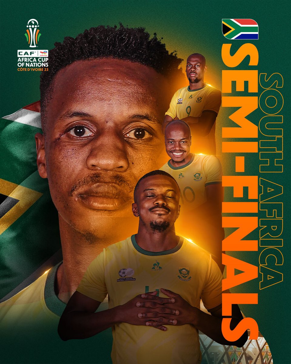 𝐐𝐔𝐀𝐋𝐈𝐅𝐈𝐄𝐃! ✅

🇿🇦 Bafana Bafana continue their journey to the semi-finals! 🏃

#TotalEnergiesAFCON2023
