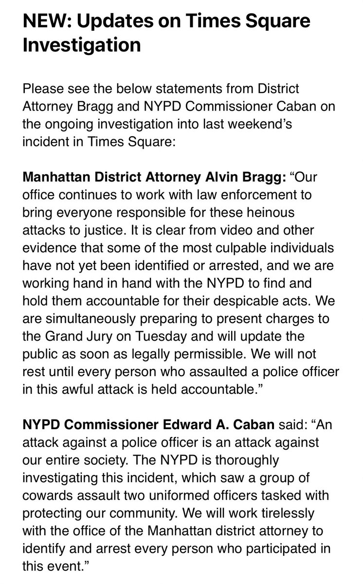 Important updates from @ManhattanDA & @NYPDPC ⬇️