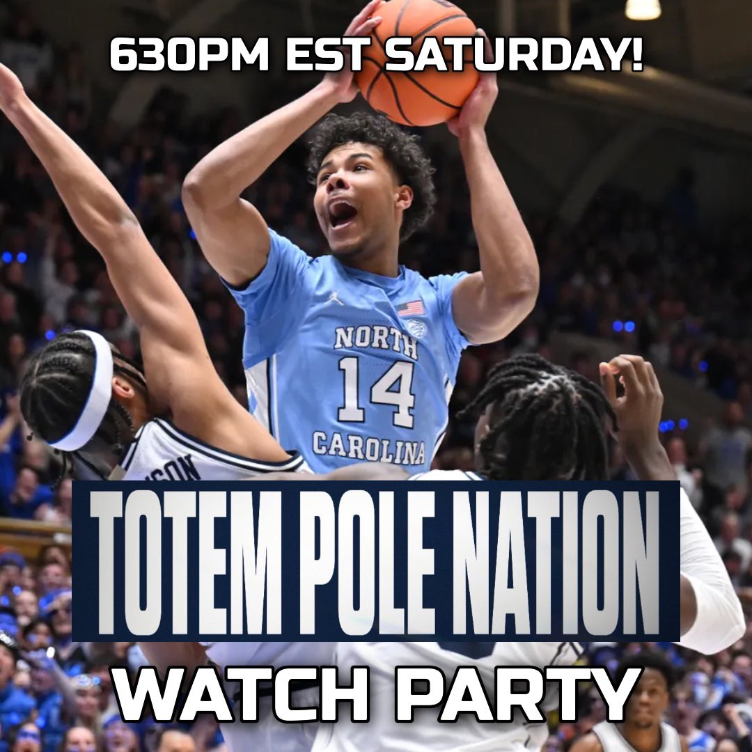 630PM TONIGHT COME HANG WITH ​⁠@TotemPoleNation #collegebasketball #duke #unc #tarheels #dukebluedevils #accbasketball