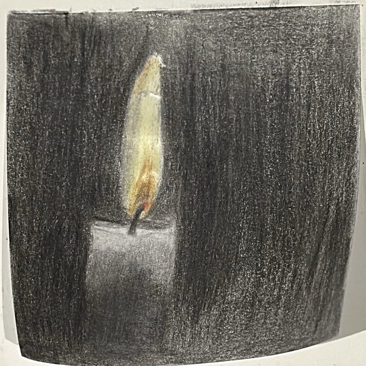 sometimeredhead's tweet photo. Enjoyed practicing some drawing this evening. First image is coloured pencil and the second is chalk pastel. #ArtyStuff #WhatGeriDraws #Art #Drawing #Practice #Candle #Flame #OoohFlamey #Pastels #ColouredPencil #SelfCare #MentalHealthArt #ArtTherapy https://t.co/6su6ZMLZYa