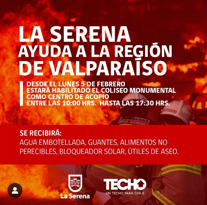 redcomunales's tweet image. En #LaSerena municipio y Techo Chile inician campaña de acopio de ayuda en el Coliseo Monumental en la Avenida Estadio desde este lunes 5 de febrero desde las 10 am a las 17.30 hrs