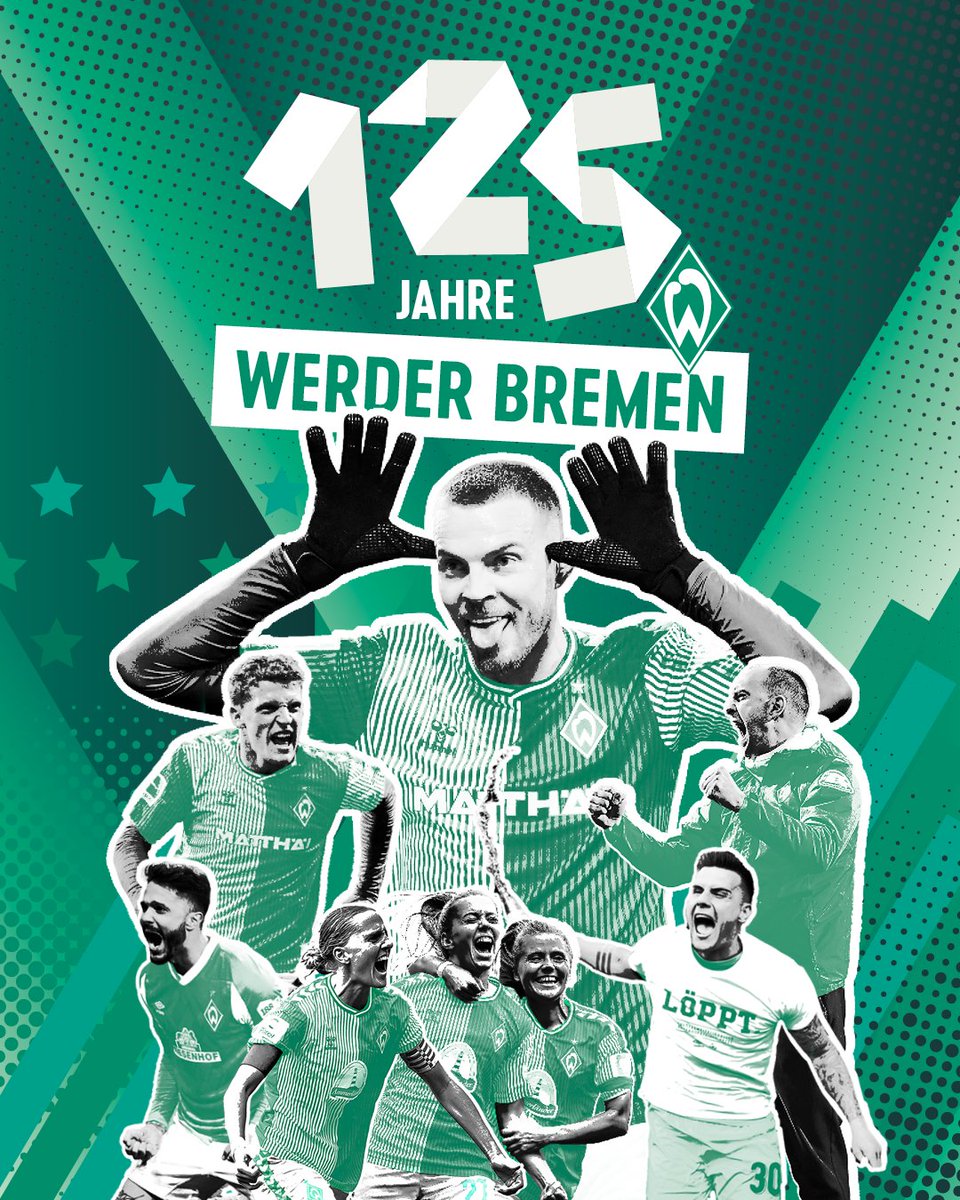 125 Jahre Emotionen, 125 Jahre Tränen, Freude, Frust und Jubel 💚 Der SV Werder Bremen feiert heute seinen 125-jährigen Geburtstag! #Werder