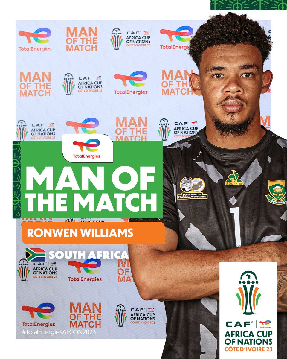 Ronwen Williams deserves this.  That's how a captain plays & I've also given him a new name: 4 x 4
#TotalEnergiesAFCON #TotalEnergiesAFCON2023 Bafana Bafana Springboks Lepasa #AFCON2024