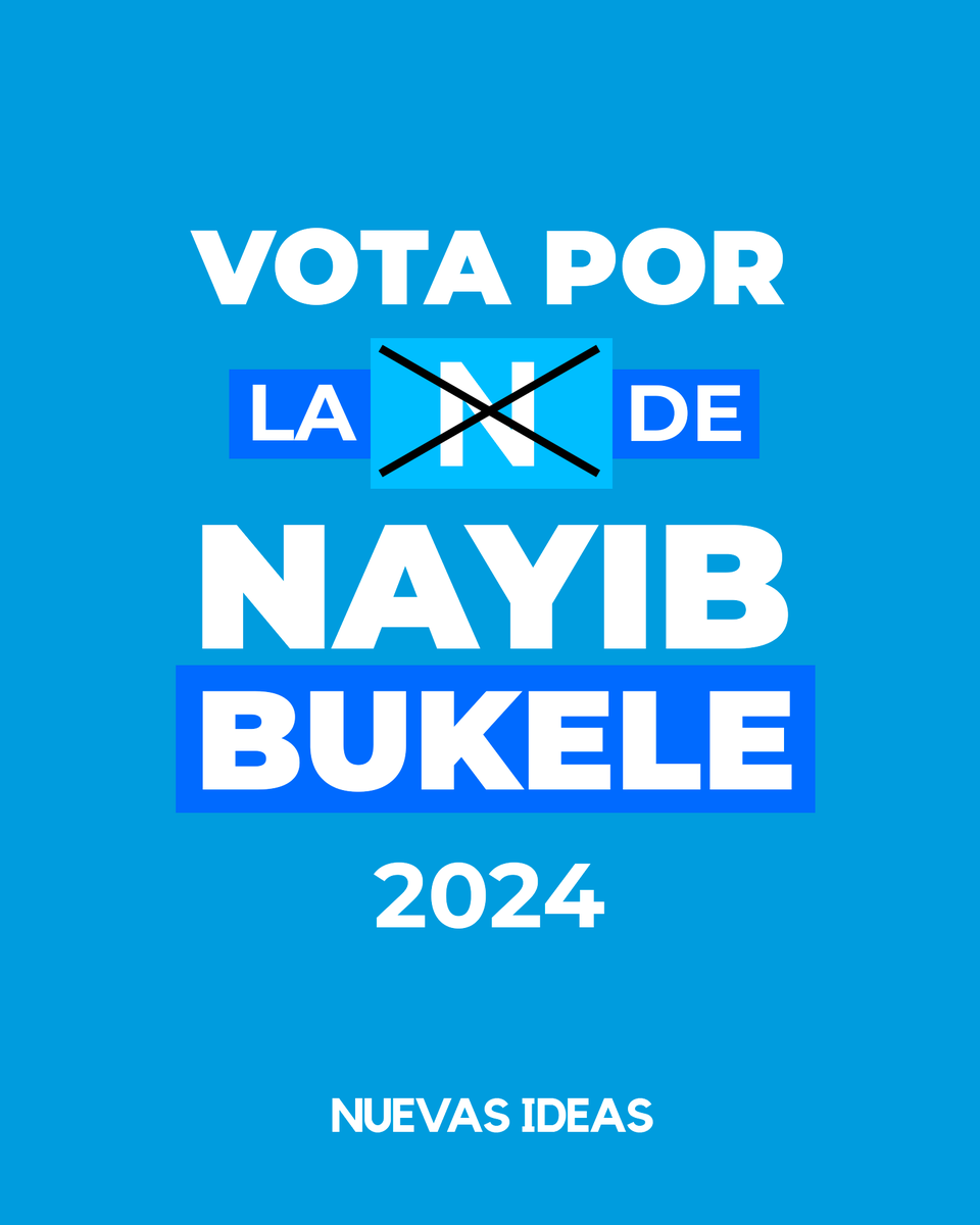 festrais's tweet photo. MARCA LA N DE NUEVAS IDEAS
VOTA POR @nayibbukele.

¡VAMOS POR TODO! 🇸🇻

Mañana 04 de Febrero Todos a votar por Nuestro Presidente Pueblo Salvadoreño y Todos los Trabajadores en General.
Sigamos Transformando nuestro País para un Mejor Futuro.

Que Viva la Clase Trabajadora https://t.co/B7IyxS6Hku