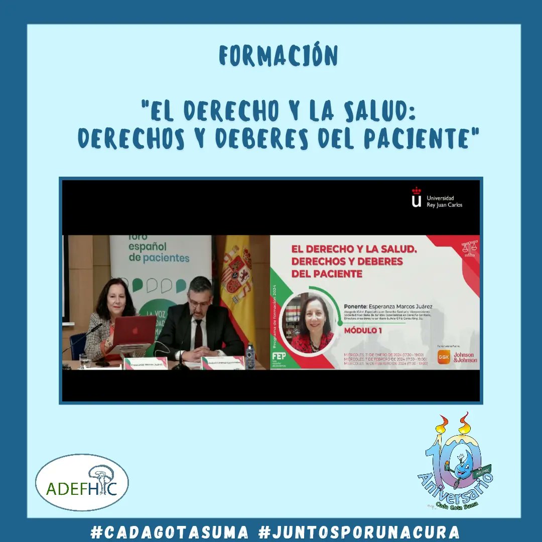 adefhic's tweet photo. ✴️ El pasado 31 de enero @adefhic asistió a la formación organizada por el Foro Español de Pacientes @fep_pacientes
«El Derecho y la Salud. Derechos y Deberes del Paciente»
#Formacion
#DerechosdelPaciente
#HipertensiónIntracranealIdiopática
#ADEFHIC
#CadaGotaSuma https://t.co/gJZIlaQi1c