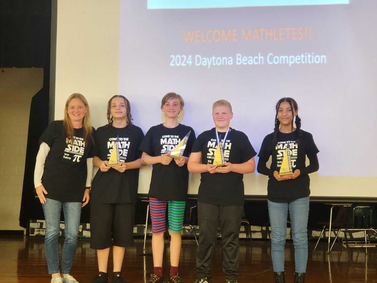 JLastowskiVCS's tweet image. Congratulations to the teams from Volusia Online Learning and Galaxy MS!   It was VOLs first appearance at MathCounts and they earned the Spirit Award. Galaxy&apos;s team earned most improved.  Both schools had individuals place in the top 10!  Way to go, Mathletes! @VCSMath