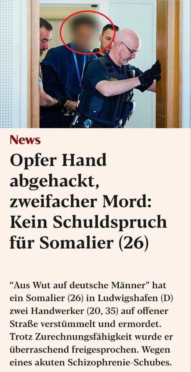 Nahezu alle sind nicht straffähig da "traumatisiert". Und falls doch einer mal verurteilt wird darf er, wenn ihm daheim dafür die Todesstrafe blüht, auch nicht dahin abgeschoben werden.😡Was für eine IRRE WELT, was für eine IRRE EU!