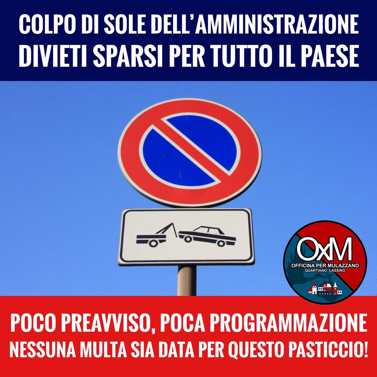 offixmulazzano's tweet photo. 🚫 Sarà per via del caldo, sarà perché il mandato di questa Amministrazione sta scadendo e parte la rincorsa al “far vedere” che tutto sia a posto. 
Nei fatti, però, questo rifacimento della segnaletica stradale è un vero e proprio colpo di sole! https://t.co/eJbMnFiYFk