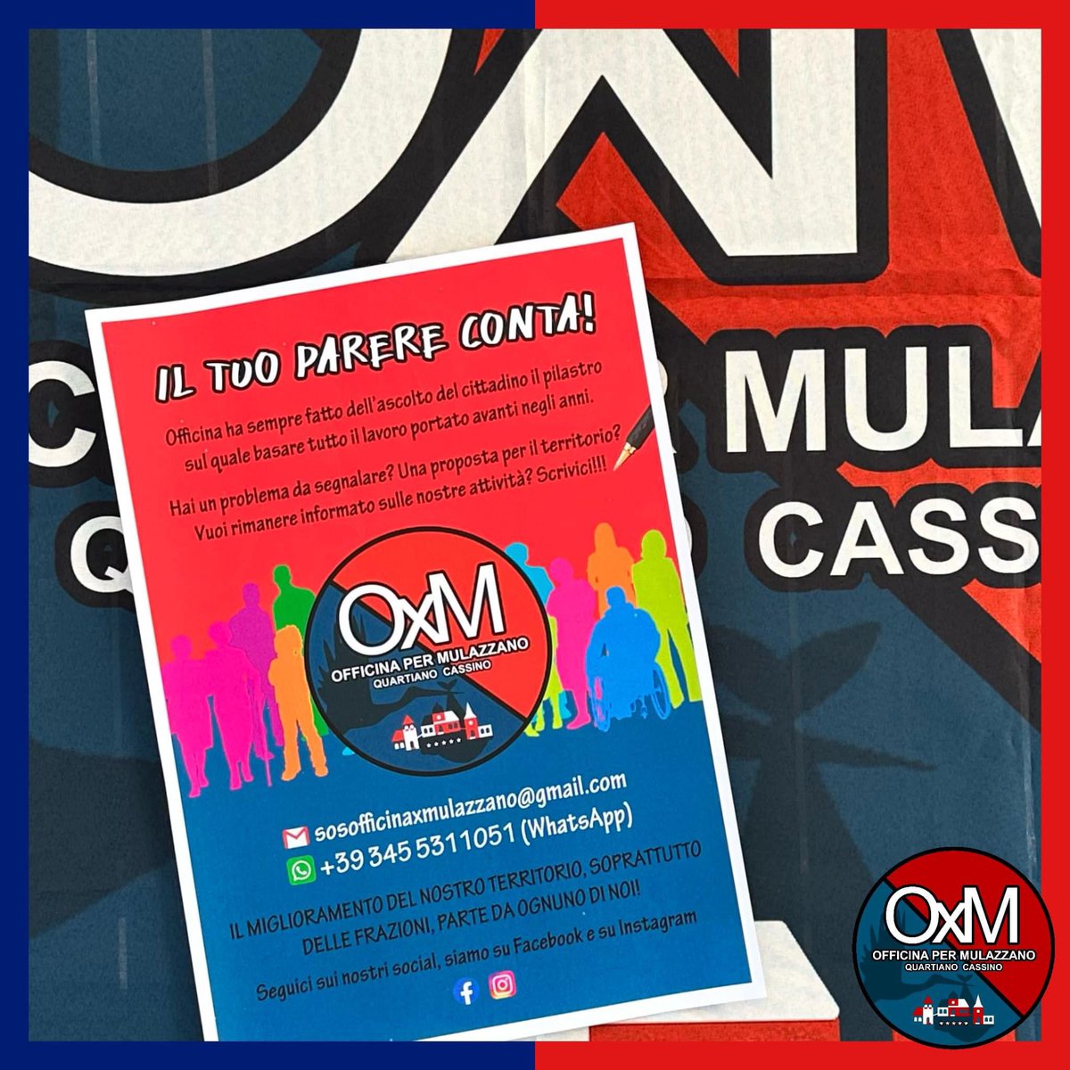 offixmulazzano's tweet photo. ❗️IL TUO PARERE CONTA ❗️
Abbiamo attivato un servizio con il quale potete contattarci.

✉️ Inviare una mail:
sosofficinaxmulazzano@gmail.com
📲 Messaggio via WhatsApp: 
345 5311051 https://t.co/asjJLonkes