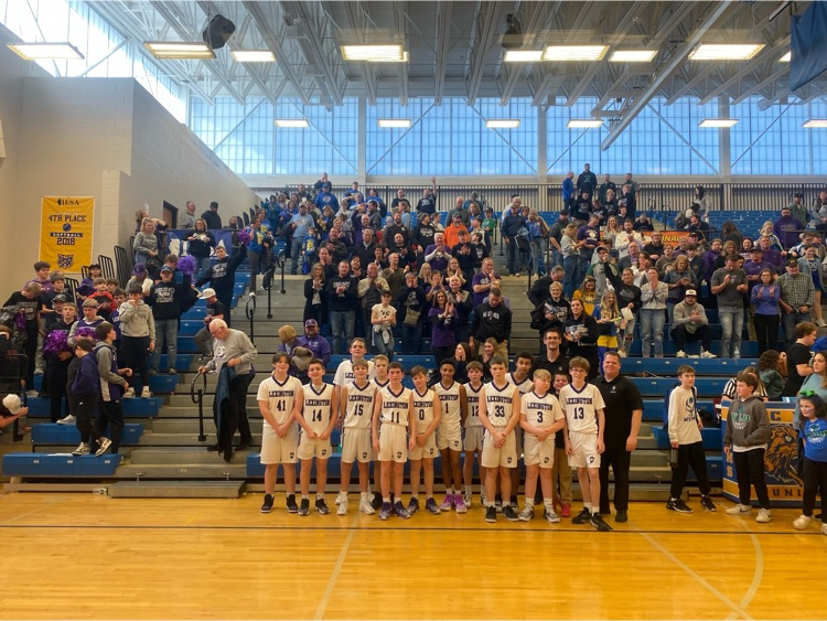 Lexington7AD's tweet photo. Big thanks to the sea of purple that made it to East Peoria today to support our 7th Grade Boys Basketball team @ State!

Proud of this team &amp; community!

We Are Lexington! https://t.co/uxUUFqMk7t