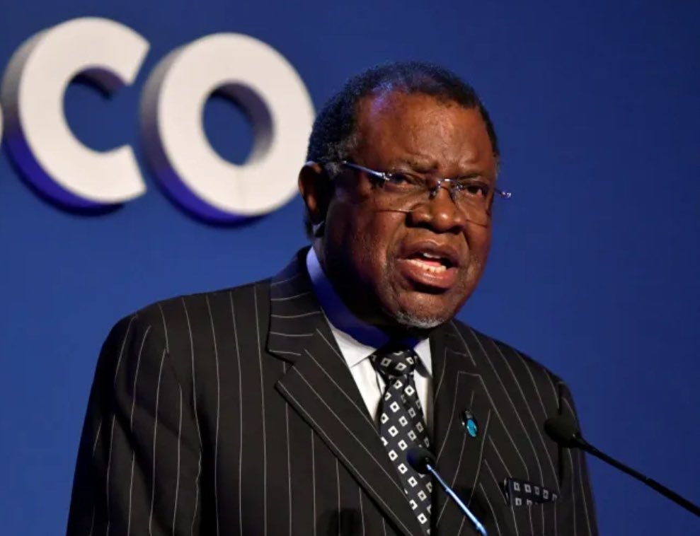 advocatemahere's tweet photo. 🟣Most sincere condolences to Madam First Lady @KalondoMonica Geingos on the sad passing of Namibian President, His Excellency @hagegeingob. May his family, loved ones and the people of Namibia be comforted during this sad time. Rest in peace. 🕊️ https://t.co/VlvEoVNowW