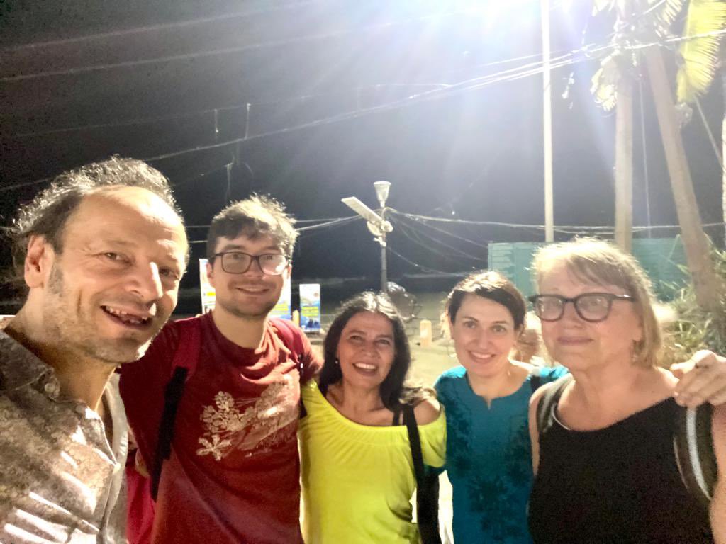 MakingLitTravel's tweet photo. A week of workshopping with the India-UK #EcoPoetry crew in South #Kerala, observing the interaction of nature, traditional industries and politics. With #MontenegroFisher, @jennivora and Iestyn Tyne #MakingLitTravel #Engagement through #poetry and #performance https://t.co/x3FY9FKZbj