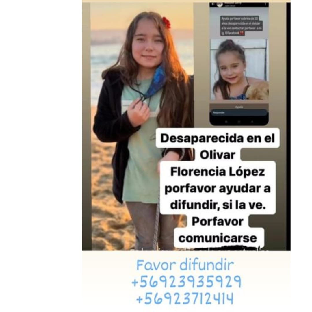 Personaschile's tweet photo. .📡🚨Emergencia 🚨👉🏻desaparecida localidad Olivar
Si lograrías reconocer o la tienen favor comunícate con números que están en afiche ¡juntos unamos familias! https://t.co/CuFQzQQzHq