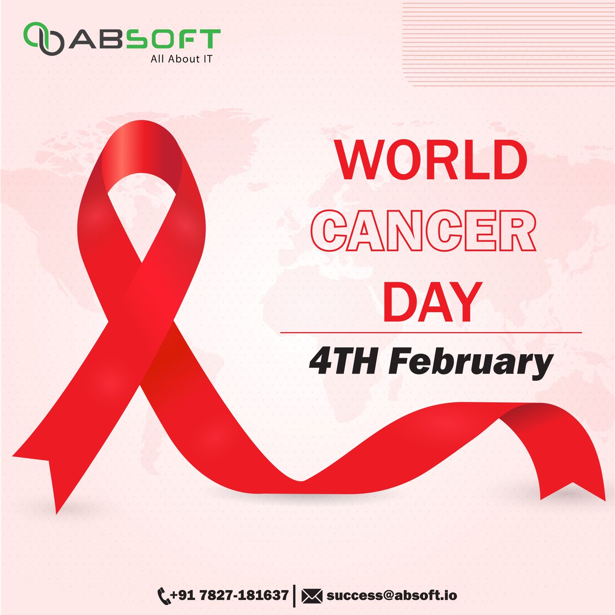 Absoft_IT's tweet photo. On #WorldCancerDay, we emphasize the power of unity and compassion. Let's join hands to support those battling cancer, raise awareness, and work towards a future free from this disease. Together, we are stronger.  #WorldCancerDay #HopeForACure https://t.co/DcyNKu97tG